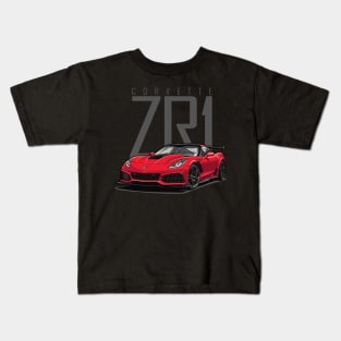 Chevy Corvette C7 ZR1 (Long Beach Red) Kids T-Shirt